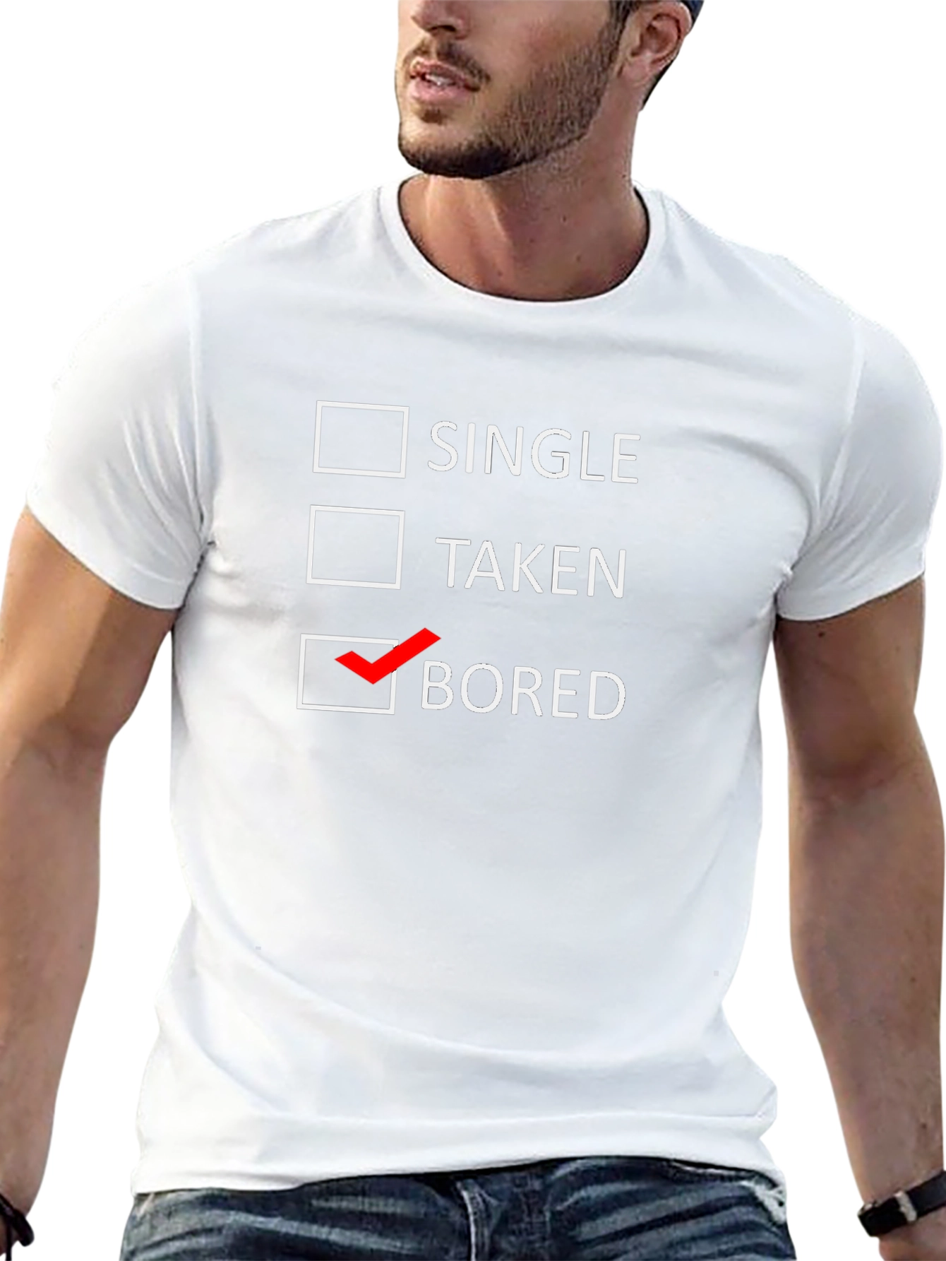 Bored Checkbox Graphic T-Shirt - Funny Casual Tee