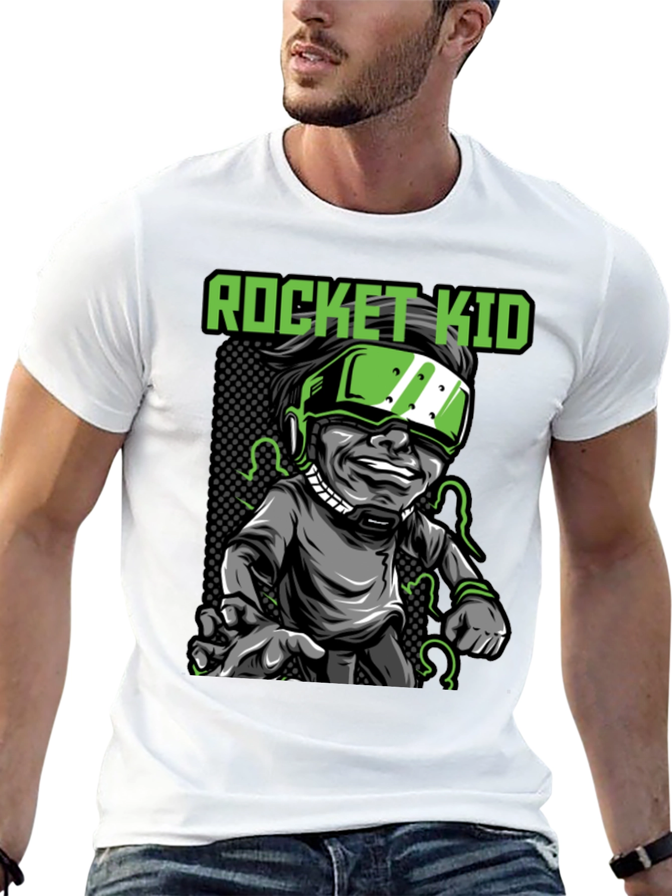 Rocket Kid Graphic Tee - Black Cotton T-Shirt