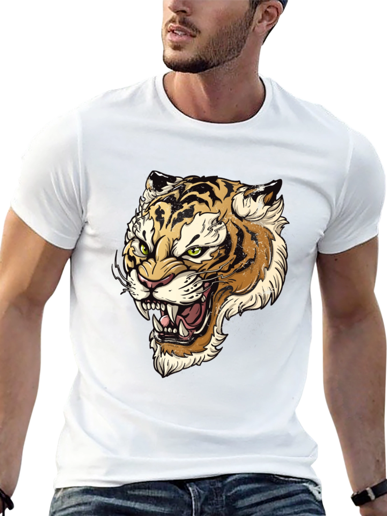 Tiger Graphic Print Mens T-Shirt