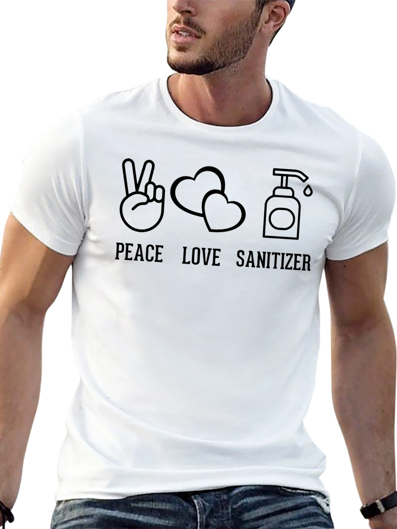 Peace Love Sanitizer T-Shirt - Stylish Graphic Tee