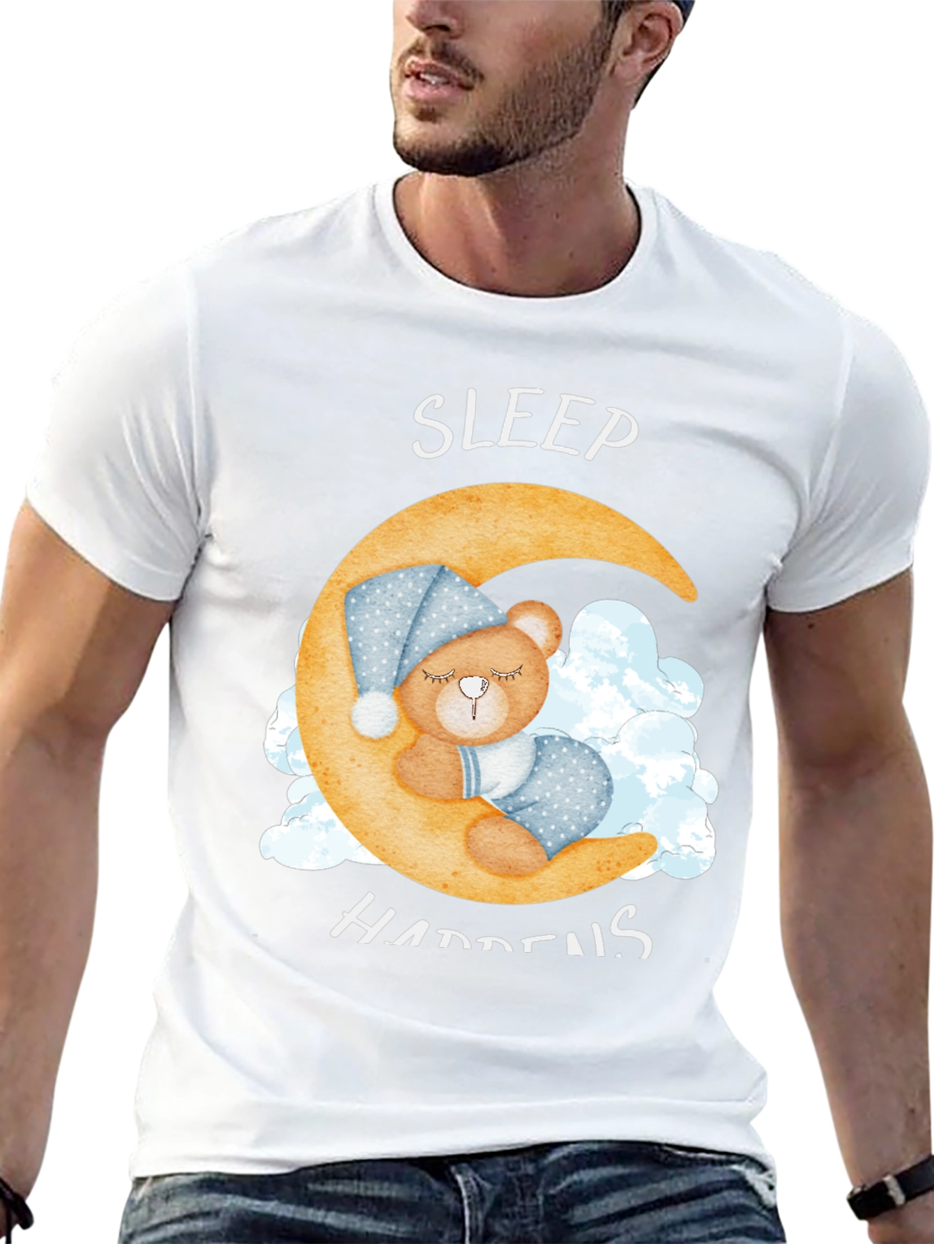 Sleep Happens T-Shirt - Crescent Moon Bear