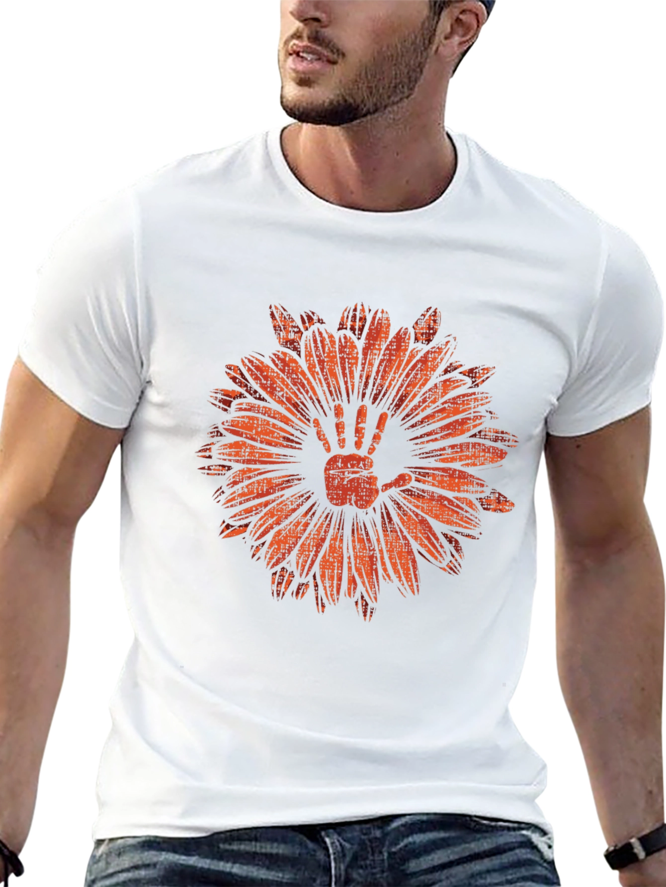 Hand Flower Graphic Tee - Mens Black T-Shirt