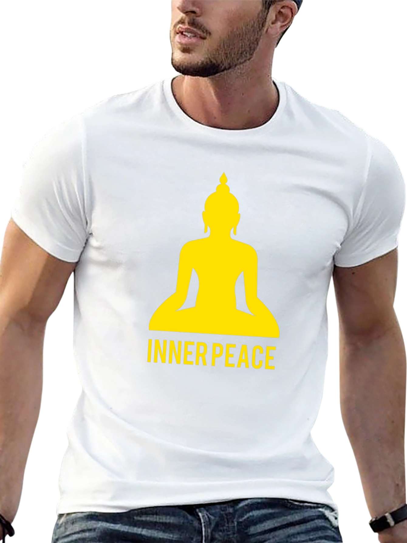Inner Peace Buddha Graphic Black T-Shirt