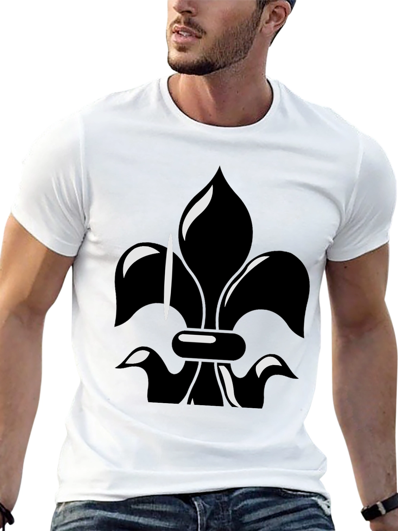 Fleur-de-lis Graphic Tee - Stylish Black Shirt