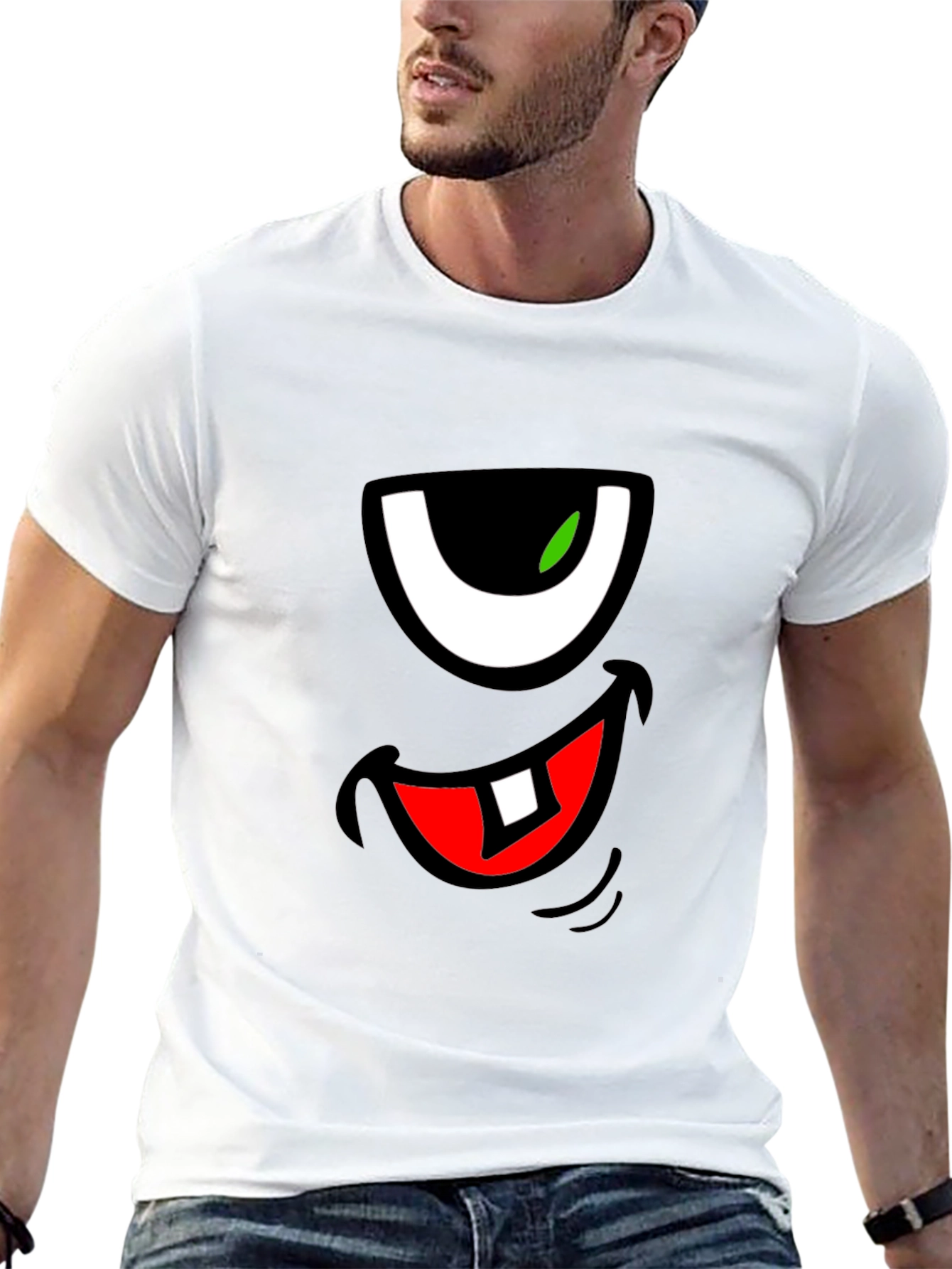 Funny Monster Face Graphic T-Shirt