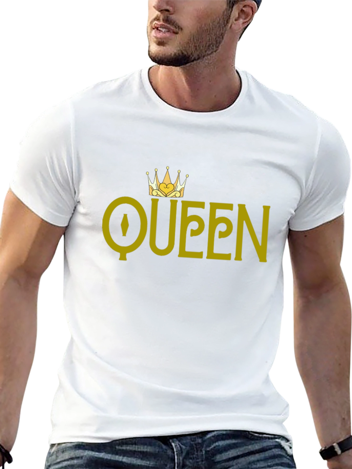Queen Graphic T-Shirt - Gold Print on Black