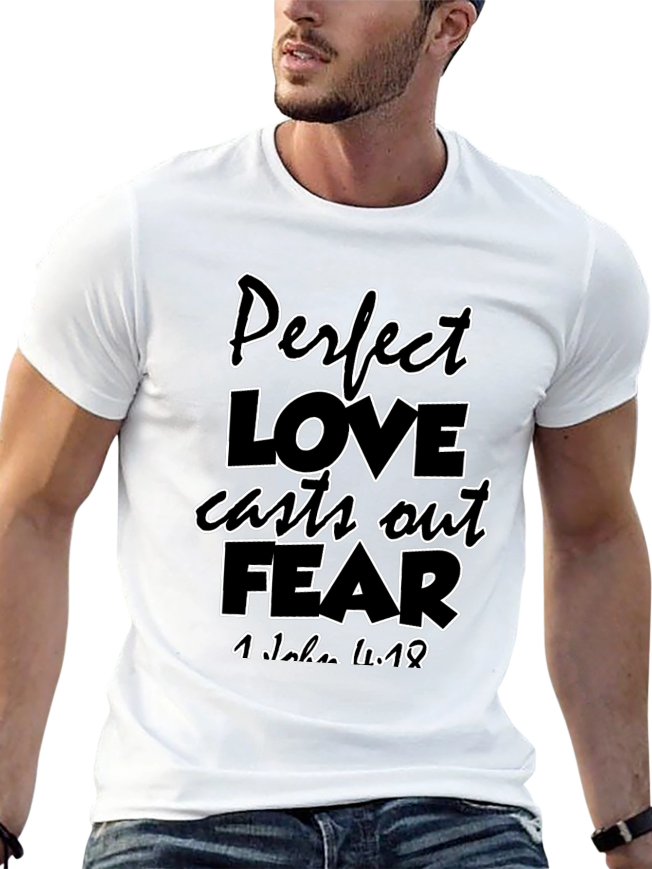 Perfect Love Fear Graphic Tee - Christian Inspired Design
