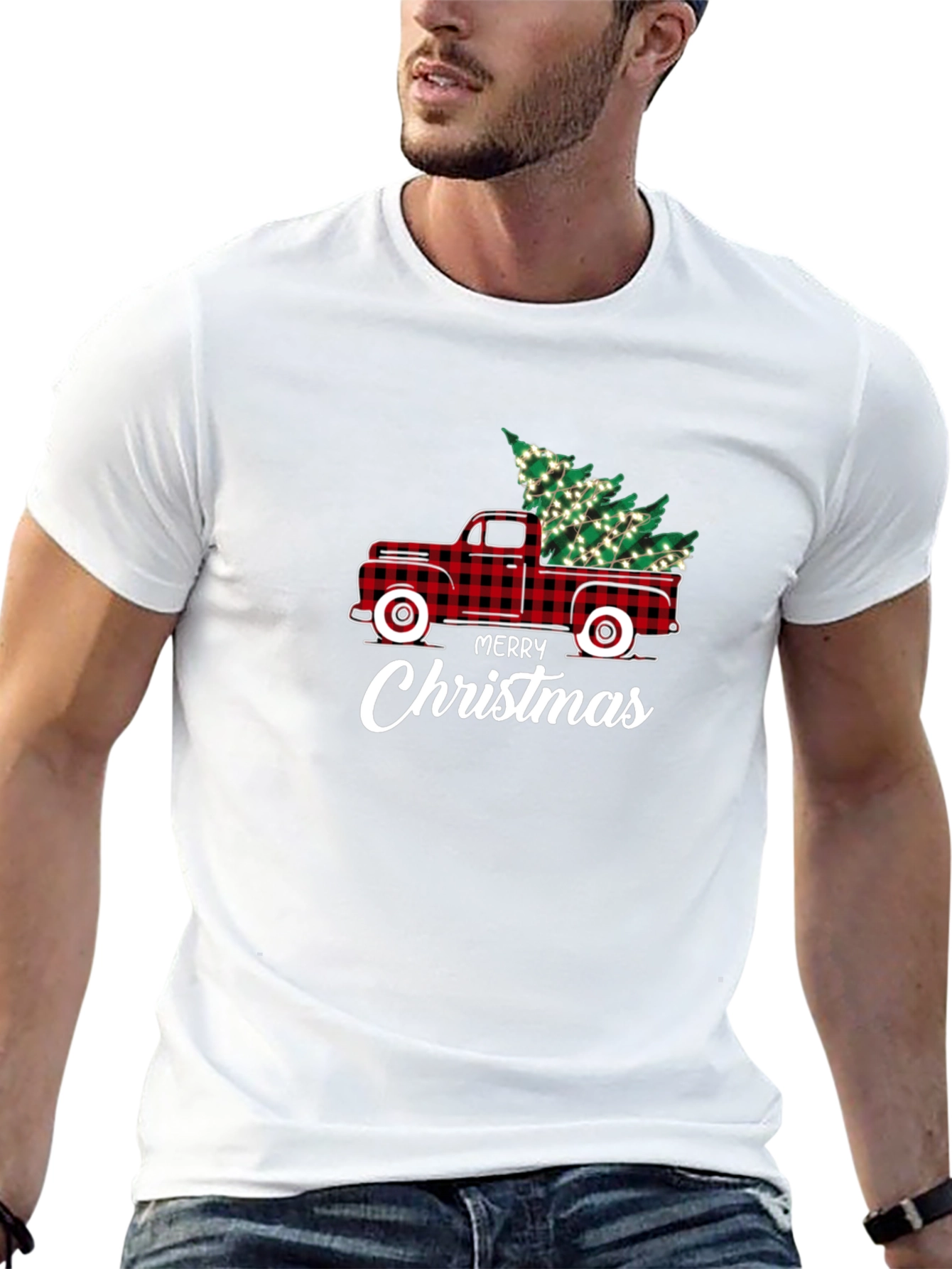 Festive Christmas Tree Truck Graphic Tee