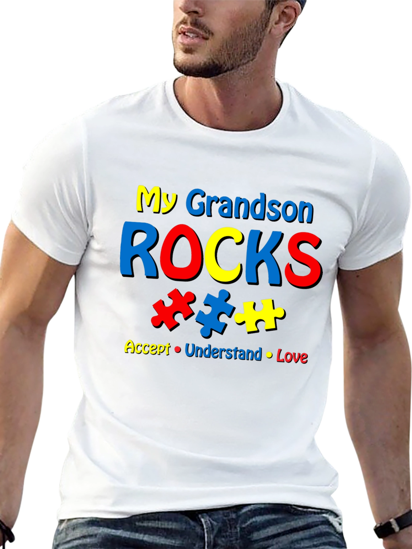 My Grandson Rocks Autism Awareness T-Shirt