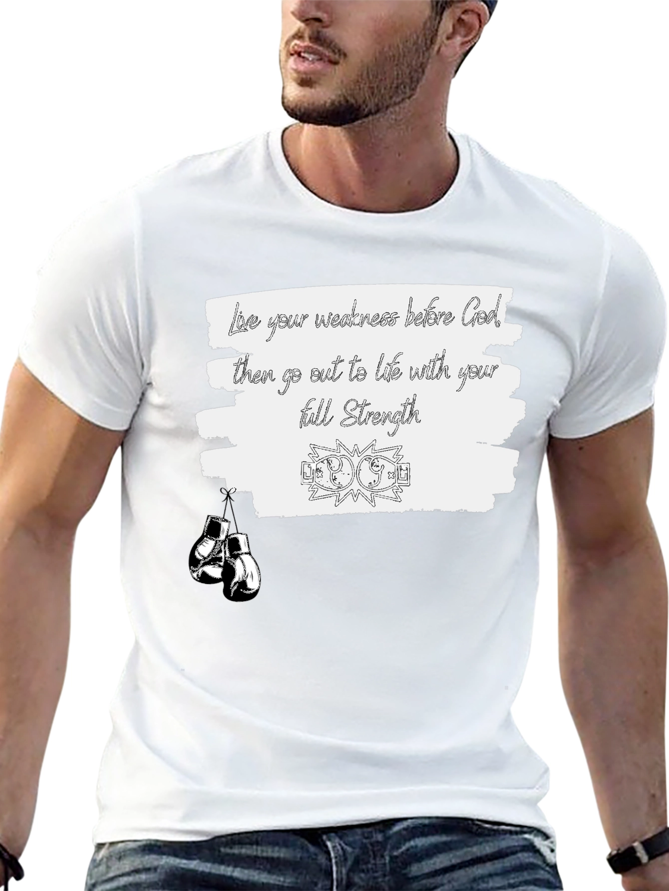 Motivational Boxing T-Shirt: Full Strength