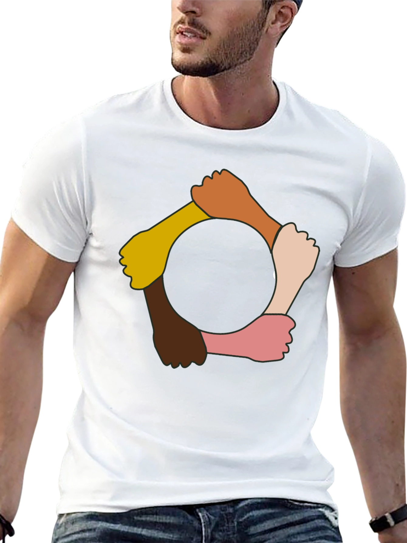 Unity Fist Circle Graphic Tee - Black