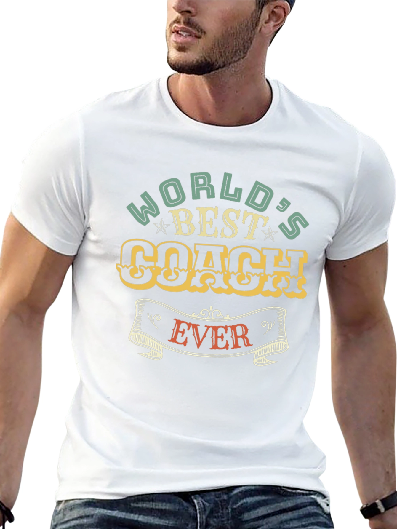 Worlds Best Coach Ever Graphic T-Shirt