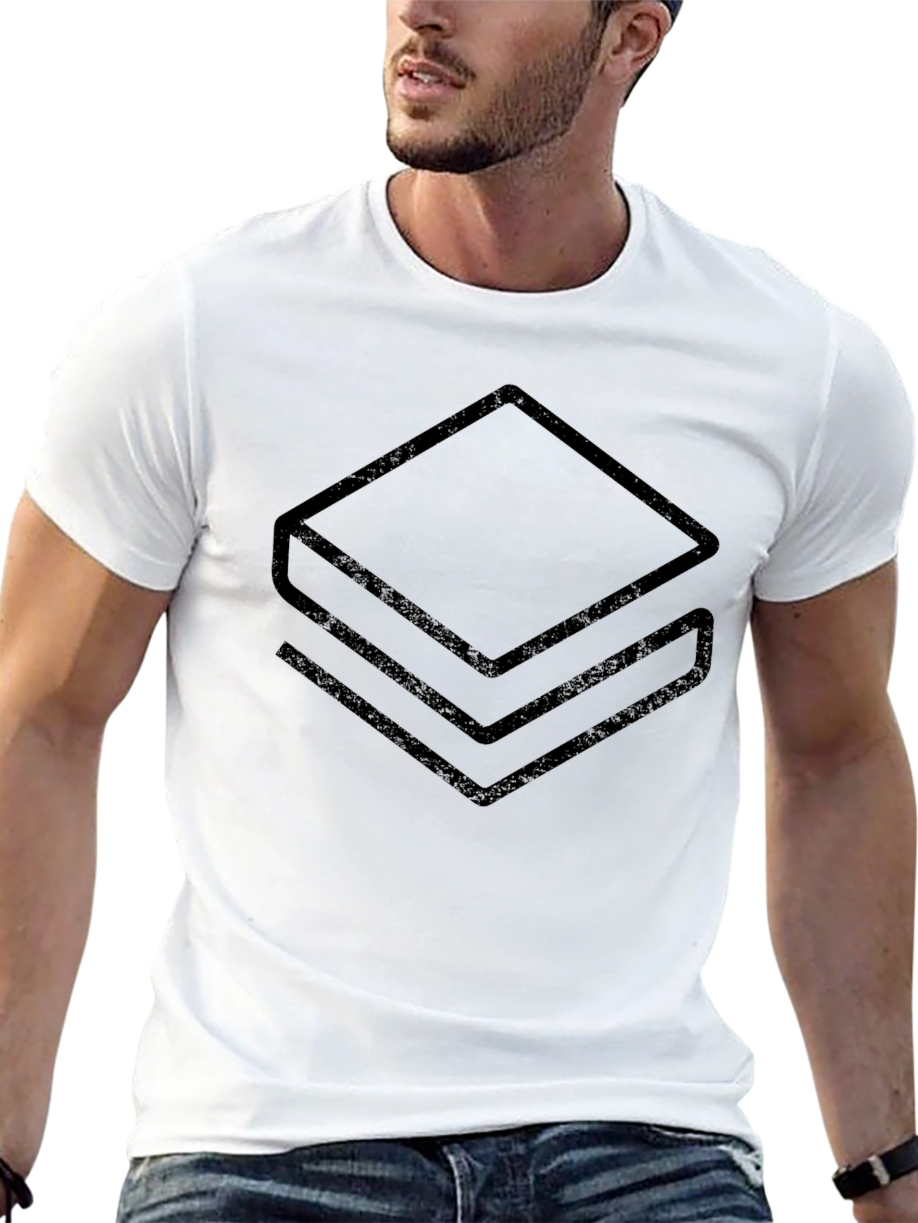 Minimalist Geometric Stacked T-Shirt