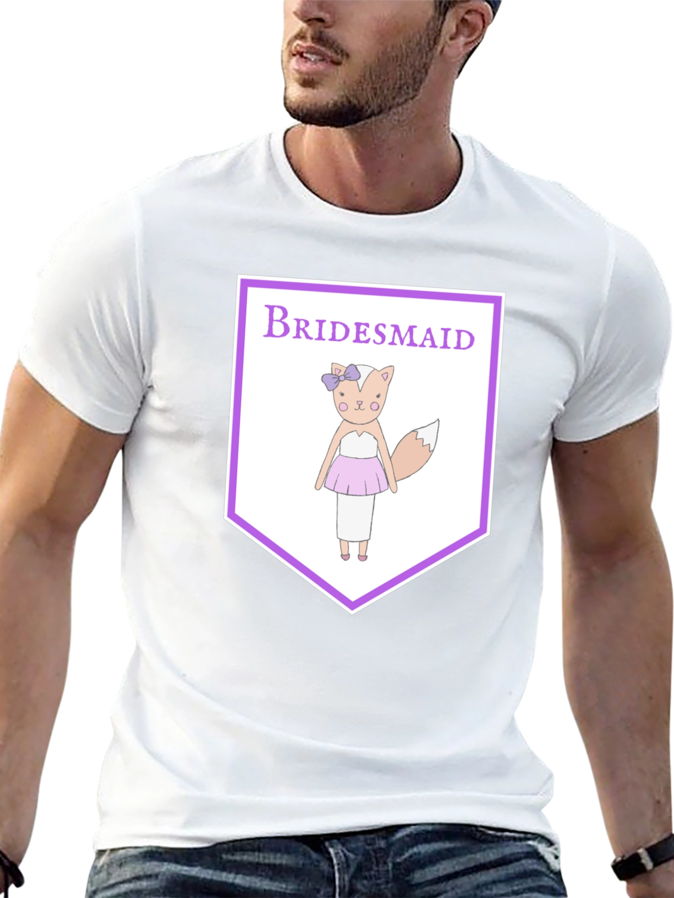 Bridesmaid Fox Graphic Tee - Cute Wedding Party Shirt