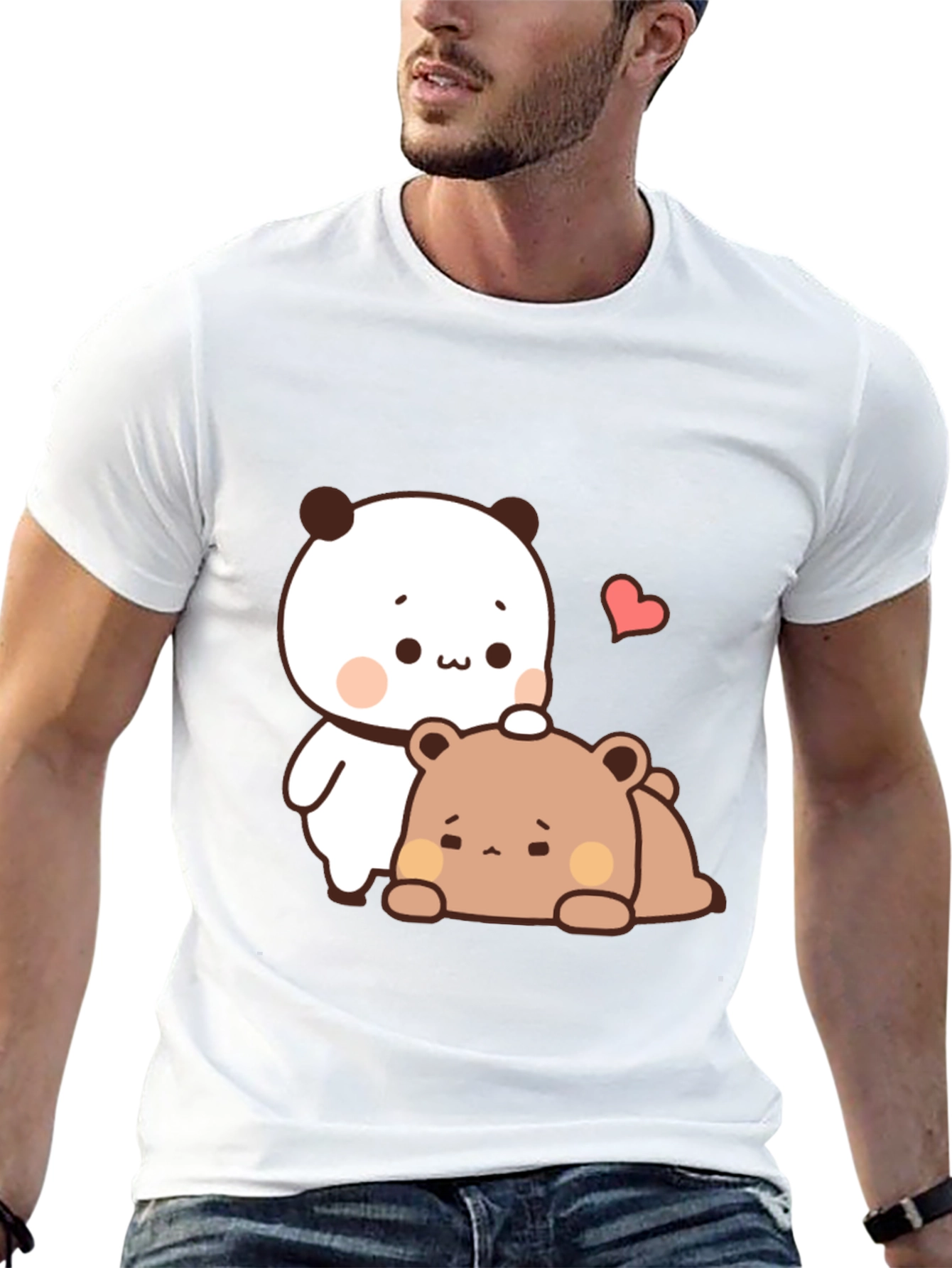 Cute Cartoon Bear T-Shirt - Black Casual Tee