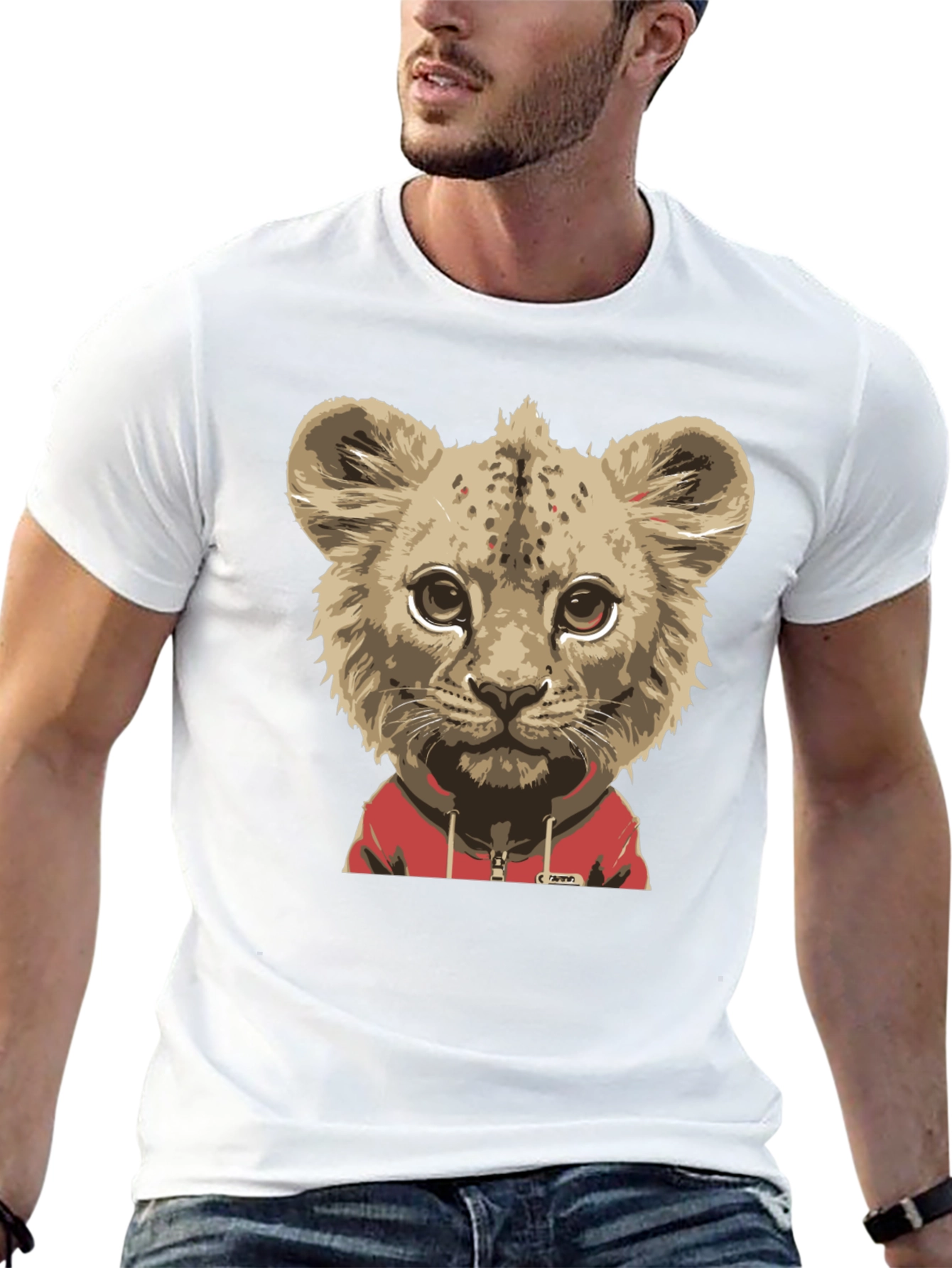 Lion Cub Hoodie T-Shirt - Cool Animal Tee