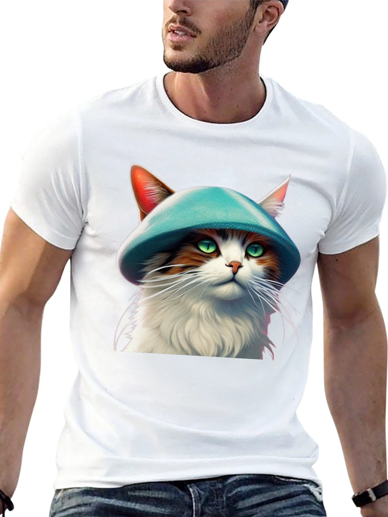 Cat with Hat Graphic T-Shirt
