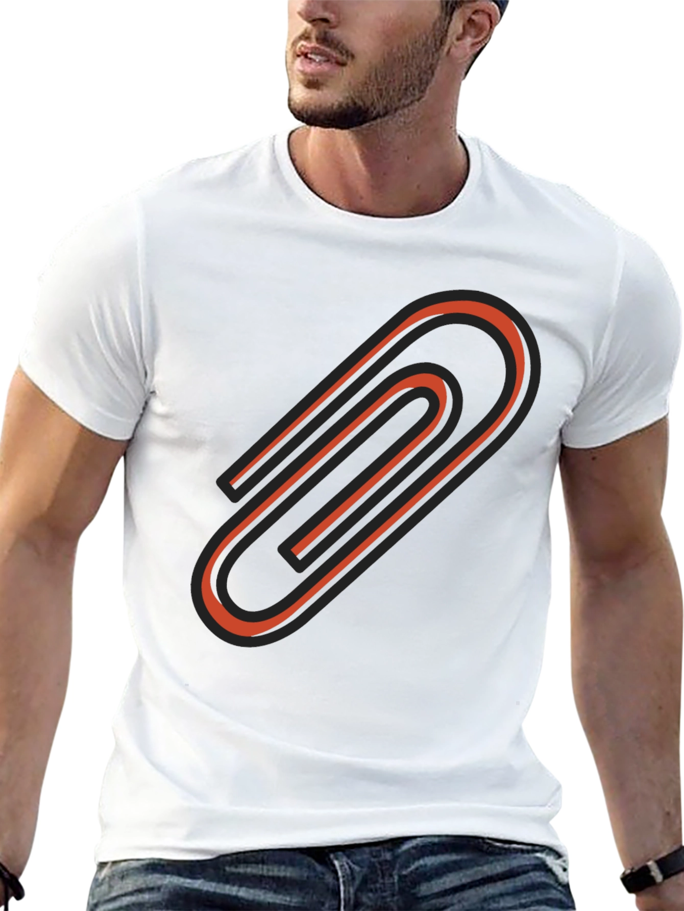Paperclip Graphic Tee - Modern Black T-Shirt