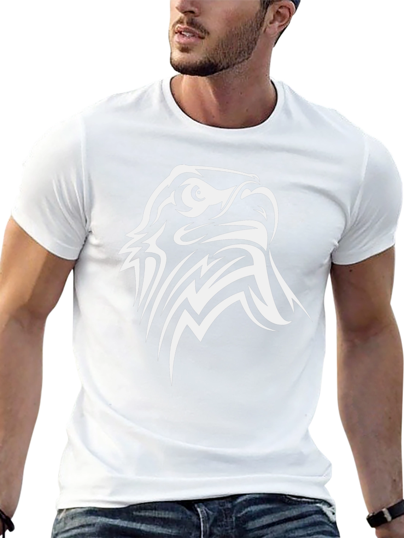 Eagle Graphic Black T-Shirt - Bold Tribal Design