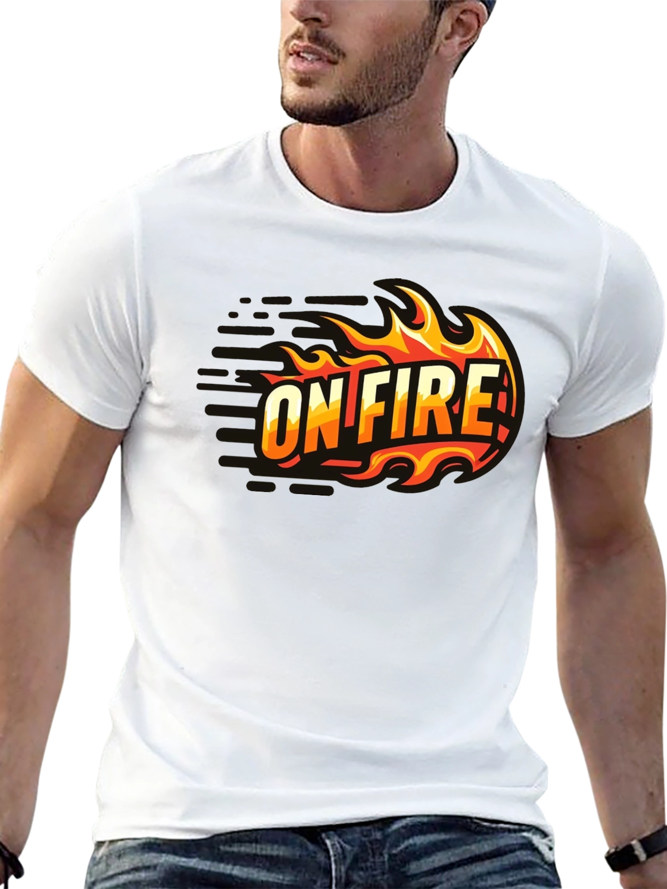 On Fire Graphic T-Shirt - Black Cotton Tee