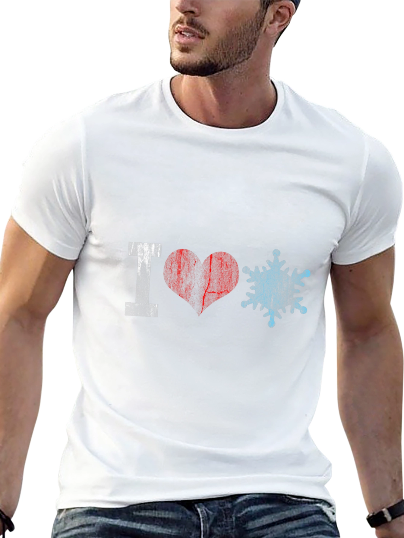 I Love Snowflakes Graphic Tee - Black