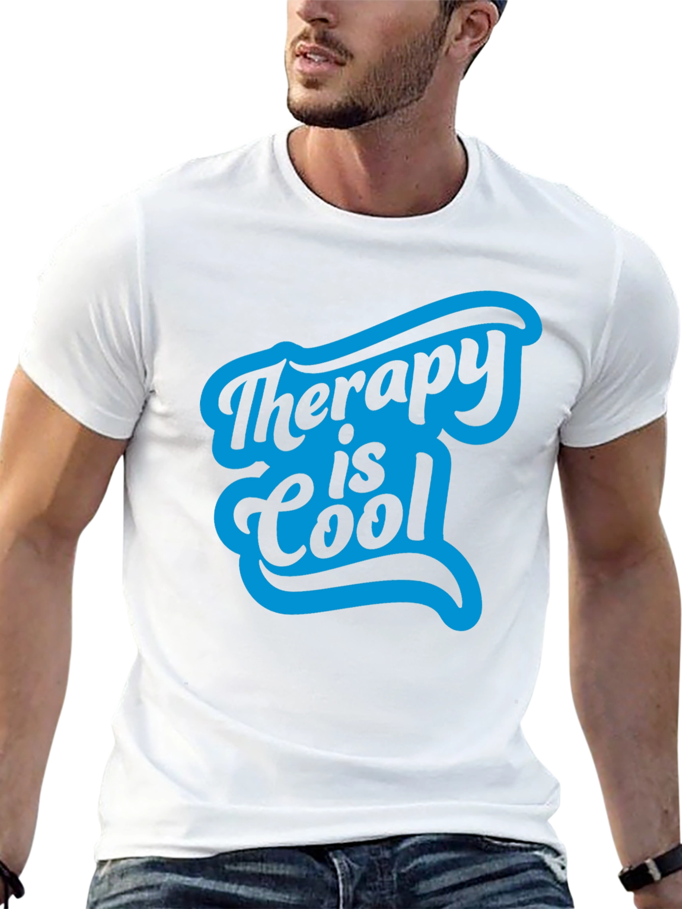 Therapy is Cool Graphic Tee - Black