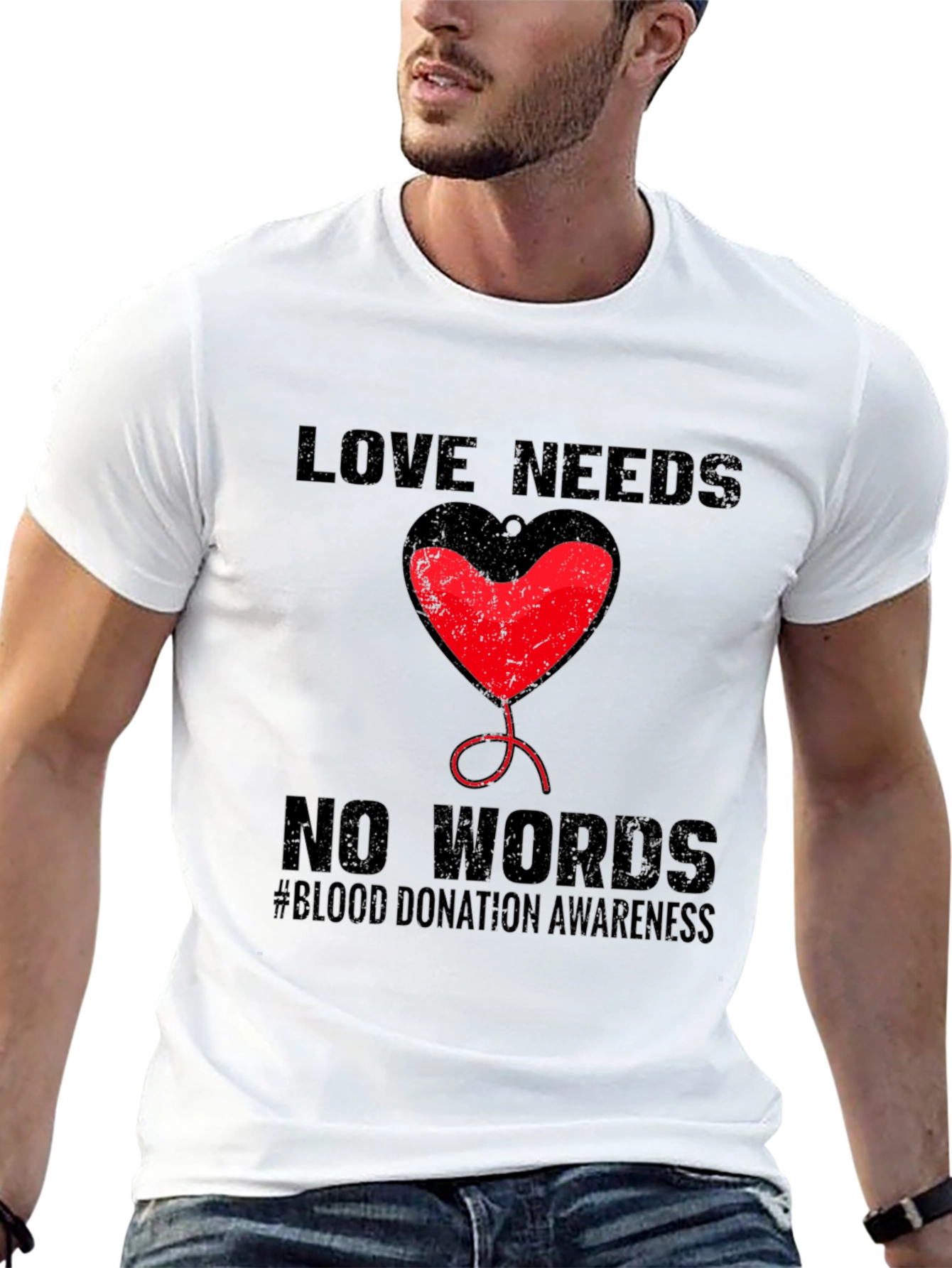 Love Needs No Words Blood Donation Awareness T-Shirt