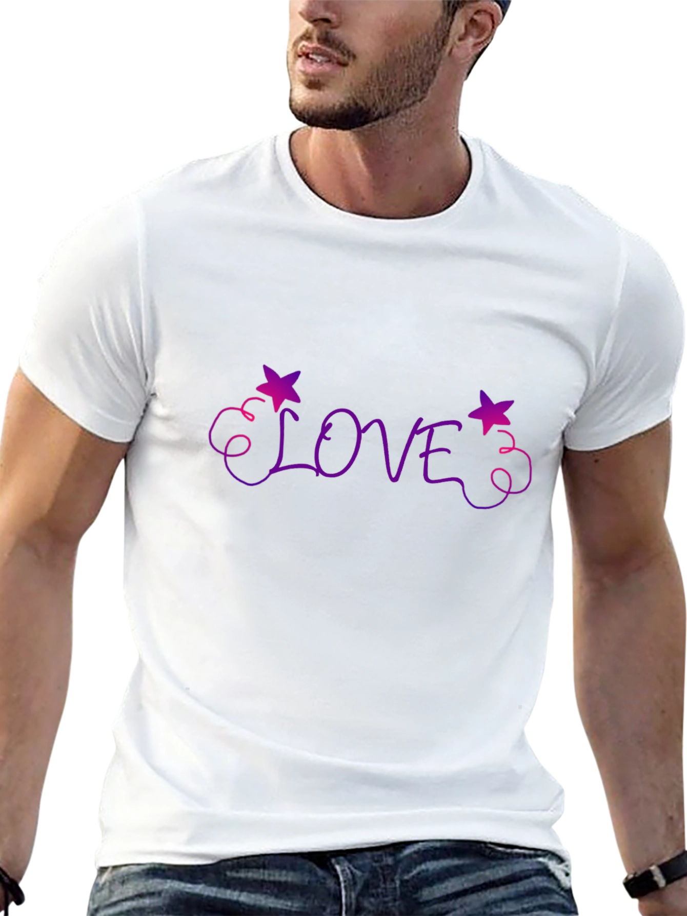 Love Star Graphic Tee - Trendy Black T-Shirt