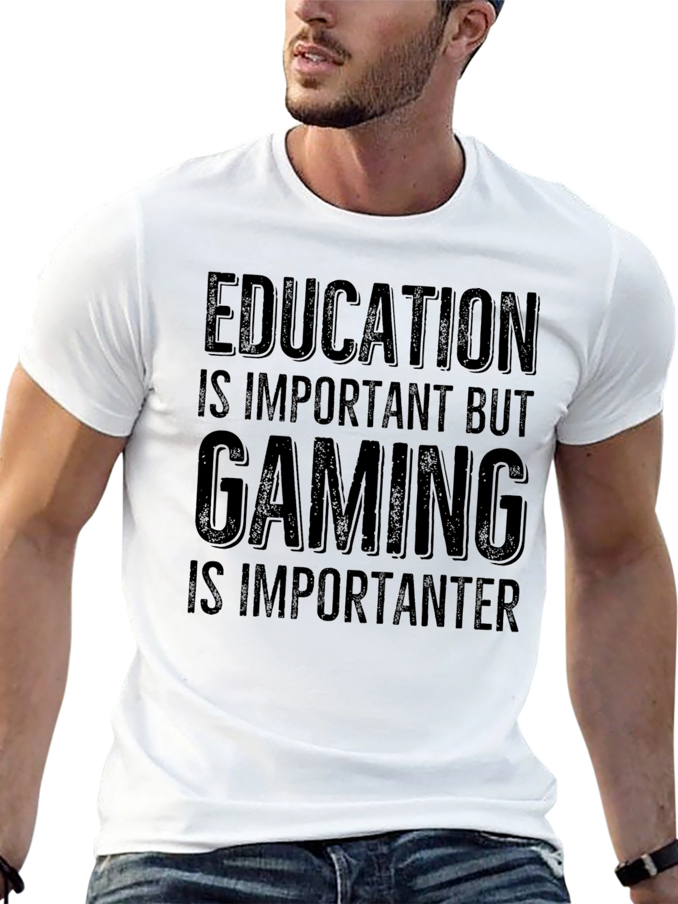 Education vs Gaming T-Shirt