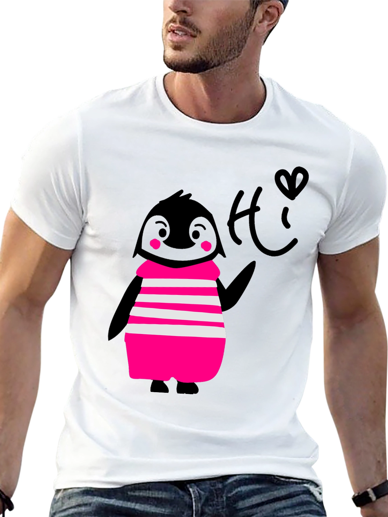 Penguin Tee - Cute Black Graphic T-Shirt