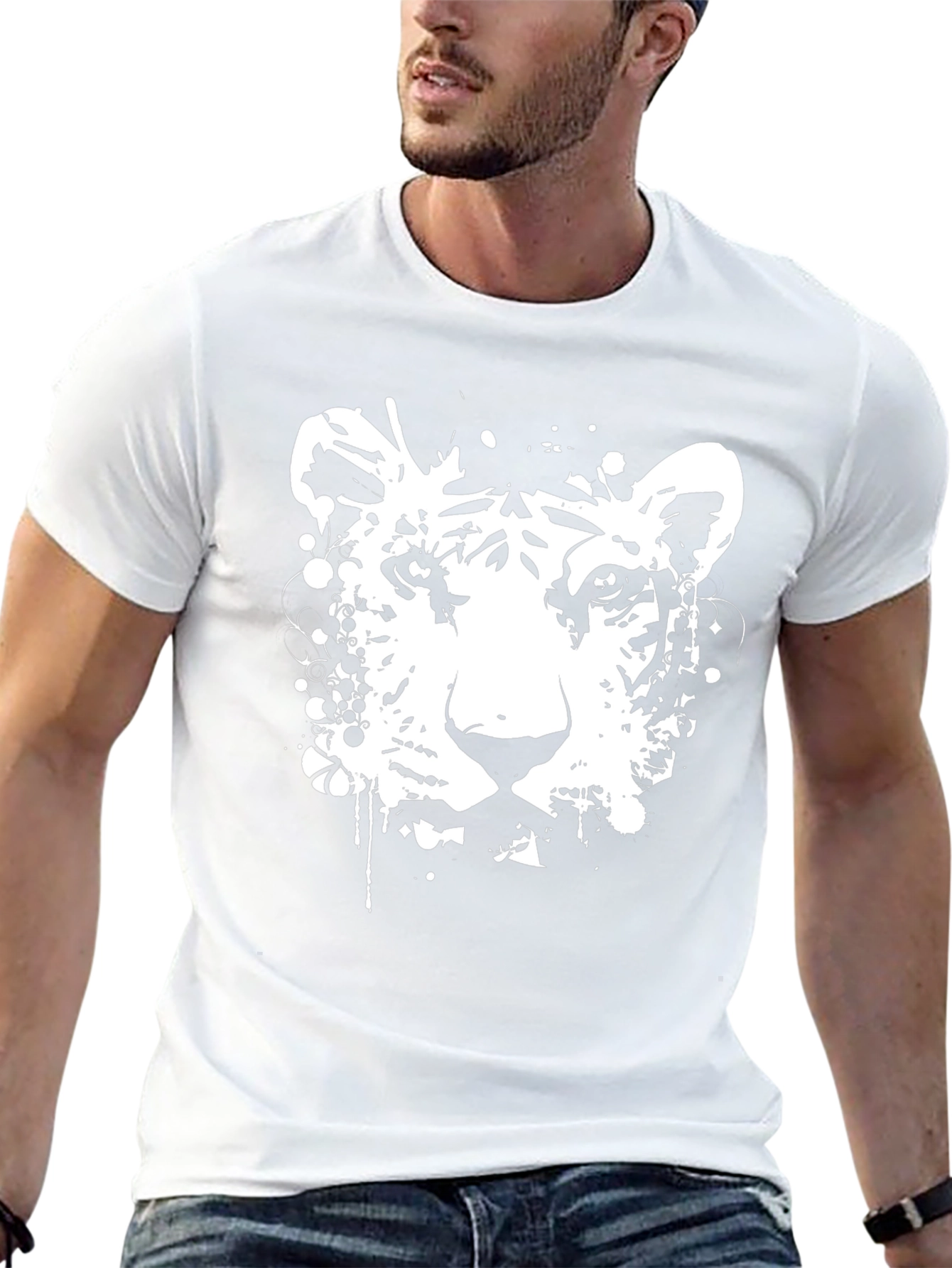 Tiger Graphic Print Black T-Shirt