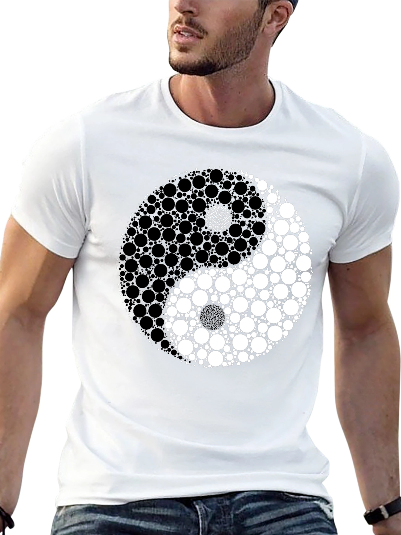 Yin Yang Circle Dot Graphic T-Shirt
