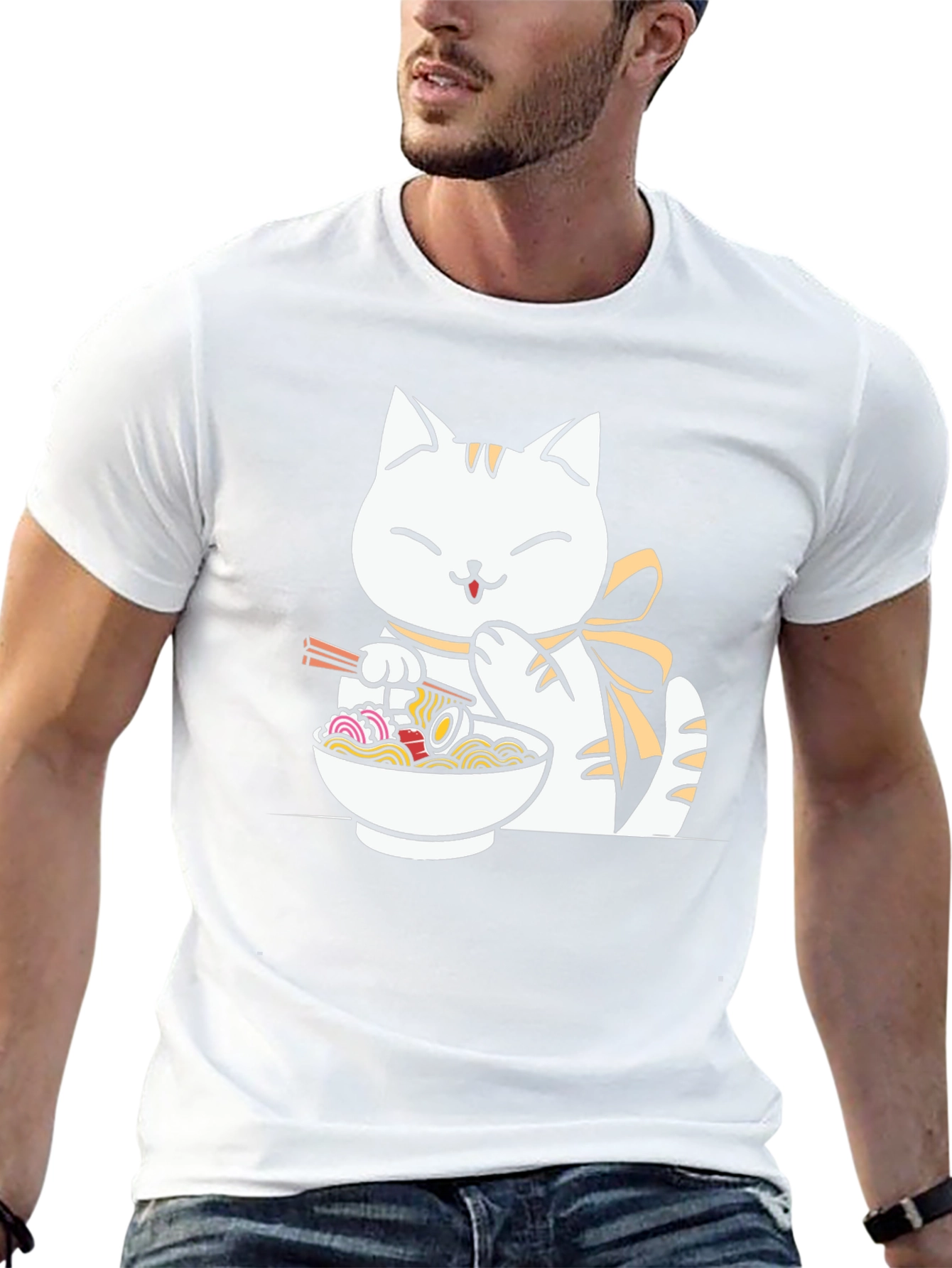 Cat Ramen T-Shirt - Cute Noodle Lover Tee