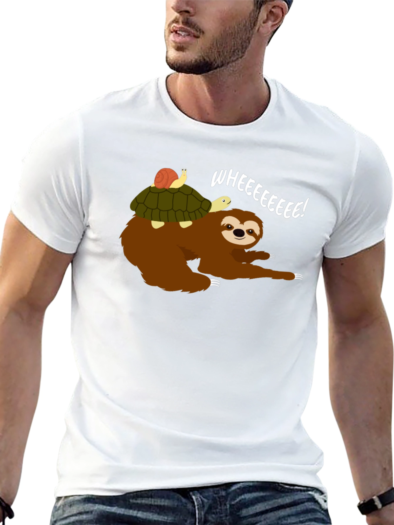 Sloth Riding Turtle Graphic Tee