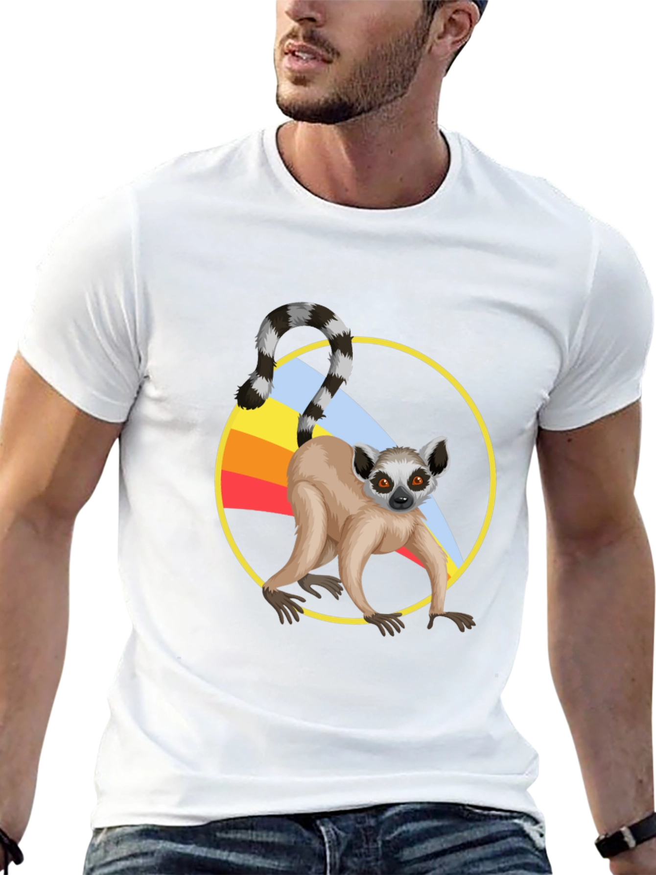Lemur Graphic T-Shirt - Black Cotton Tee