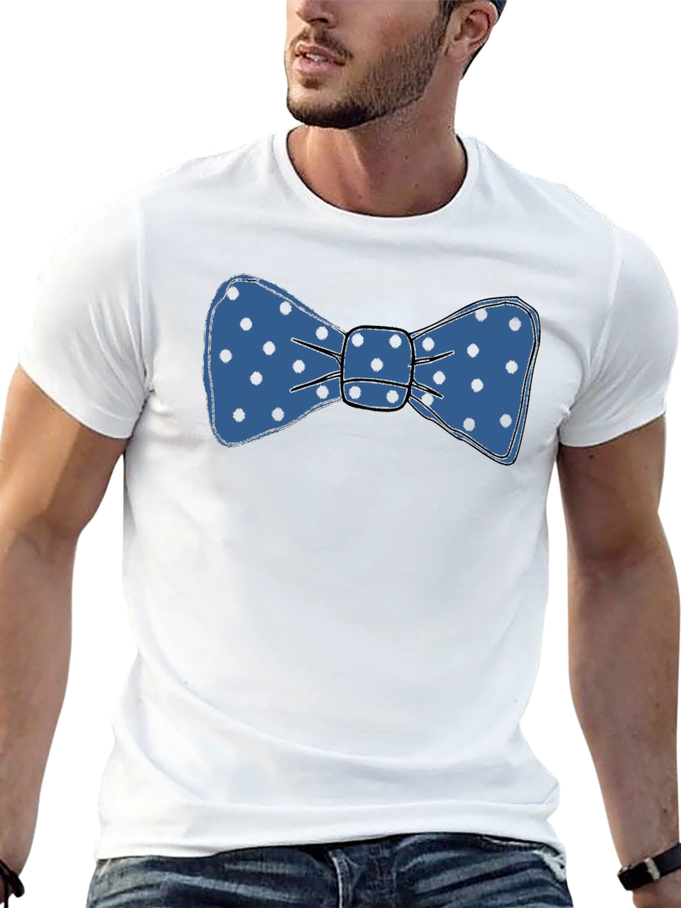Bow Tie Graphic T-Shirt - Fun Polka Dot Design