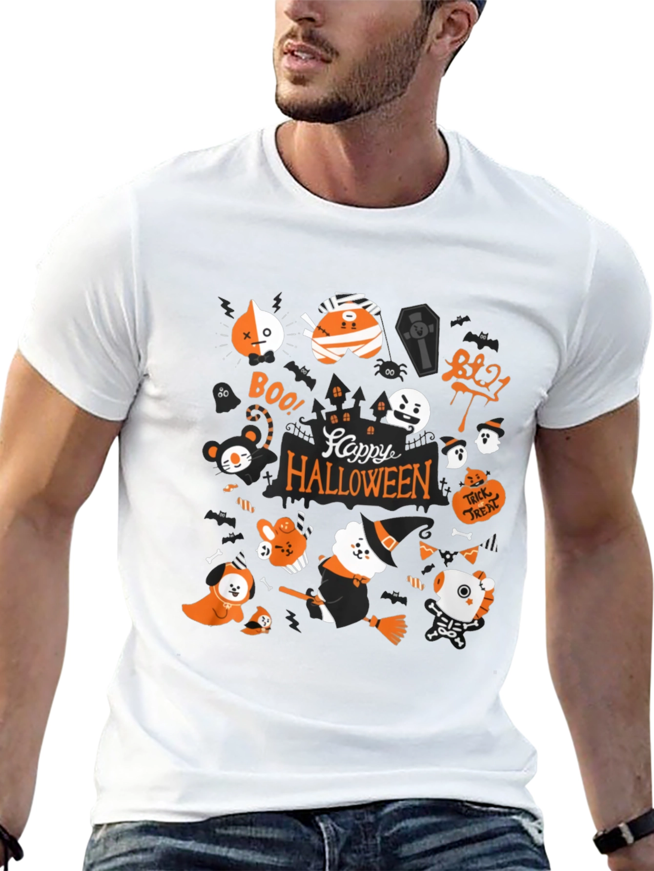 Halloween BT21 Graphic Tee - Spooky Cute!