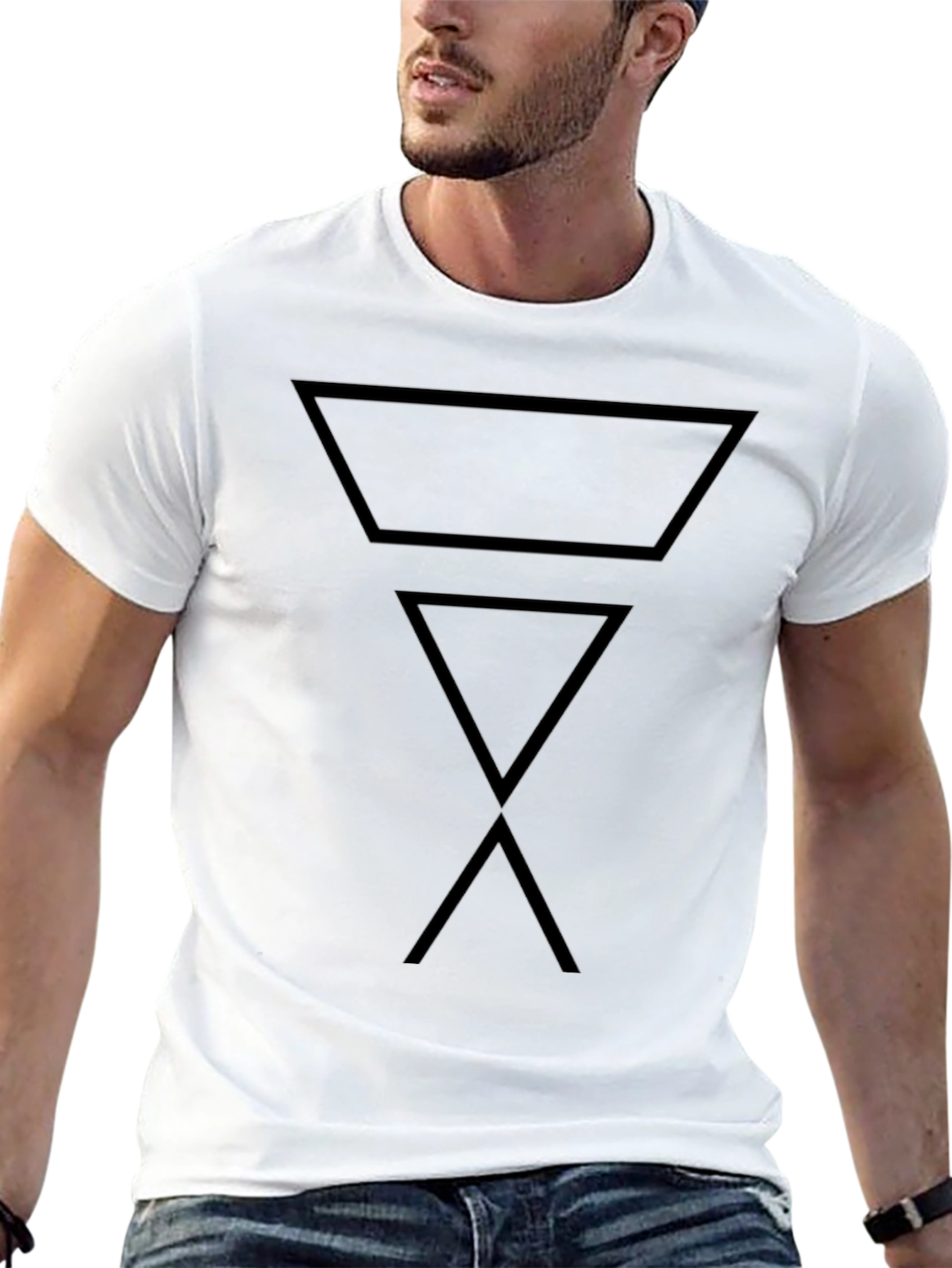 Geometric Design Black Tee