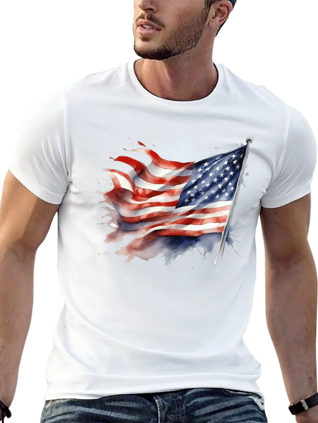 USA Flag Graphic Tee - Patriotic T-Shirt