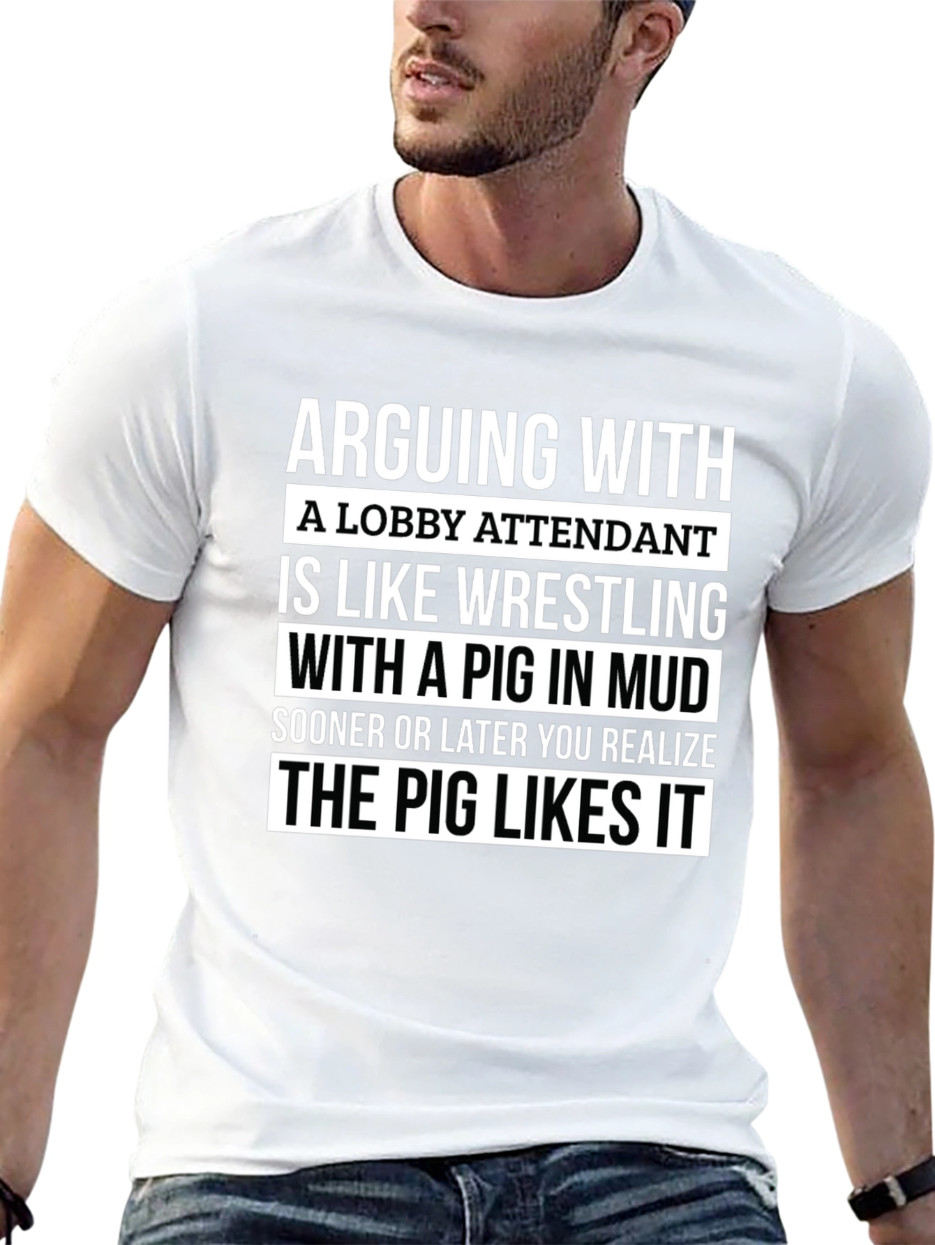 Arguing With A Lobby Attendant Funny T-Shirt