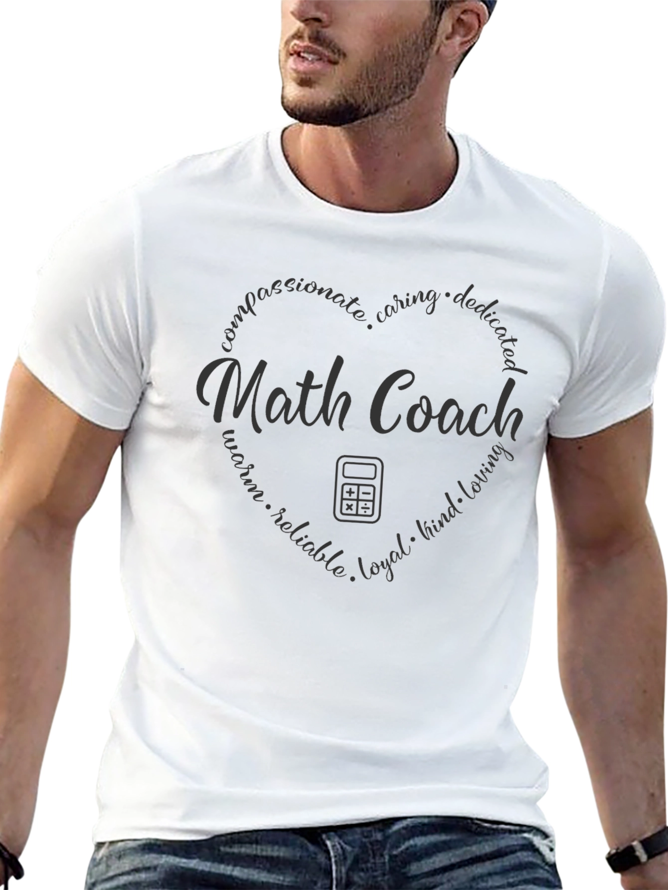 Math Coach Heart Design T-Shirt