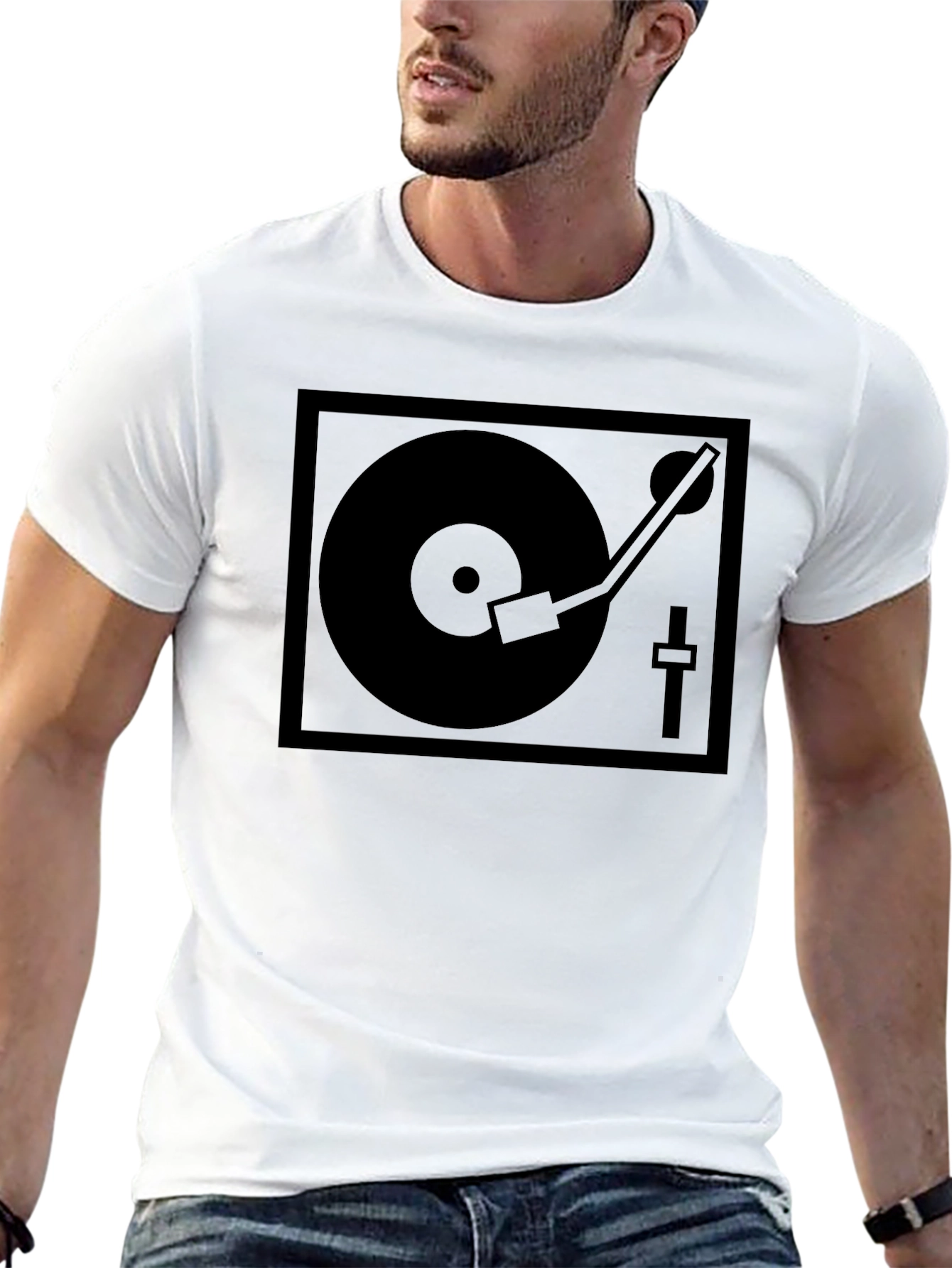 DJ Turntable Graphic T-Shirt - Black