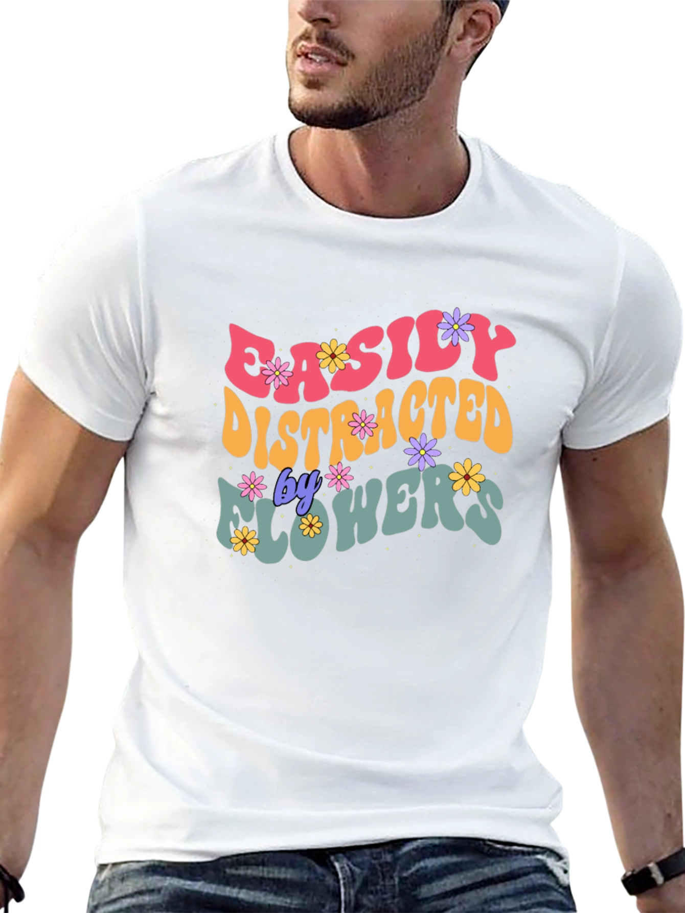 Easily Distracted By Flowers Graphic Tee