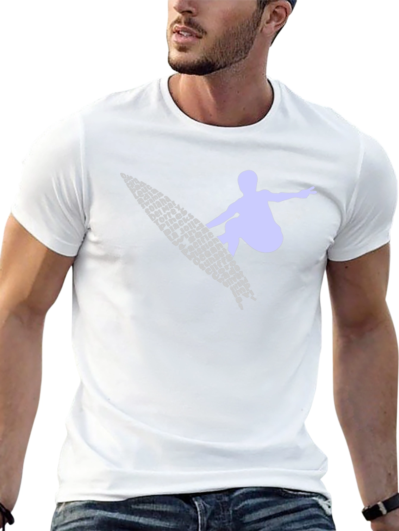 Surfer Word Art Graphic Tee - Black