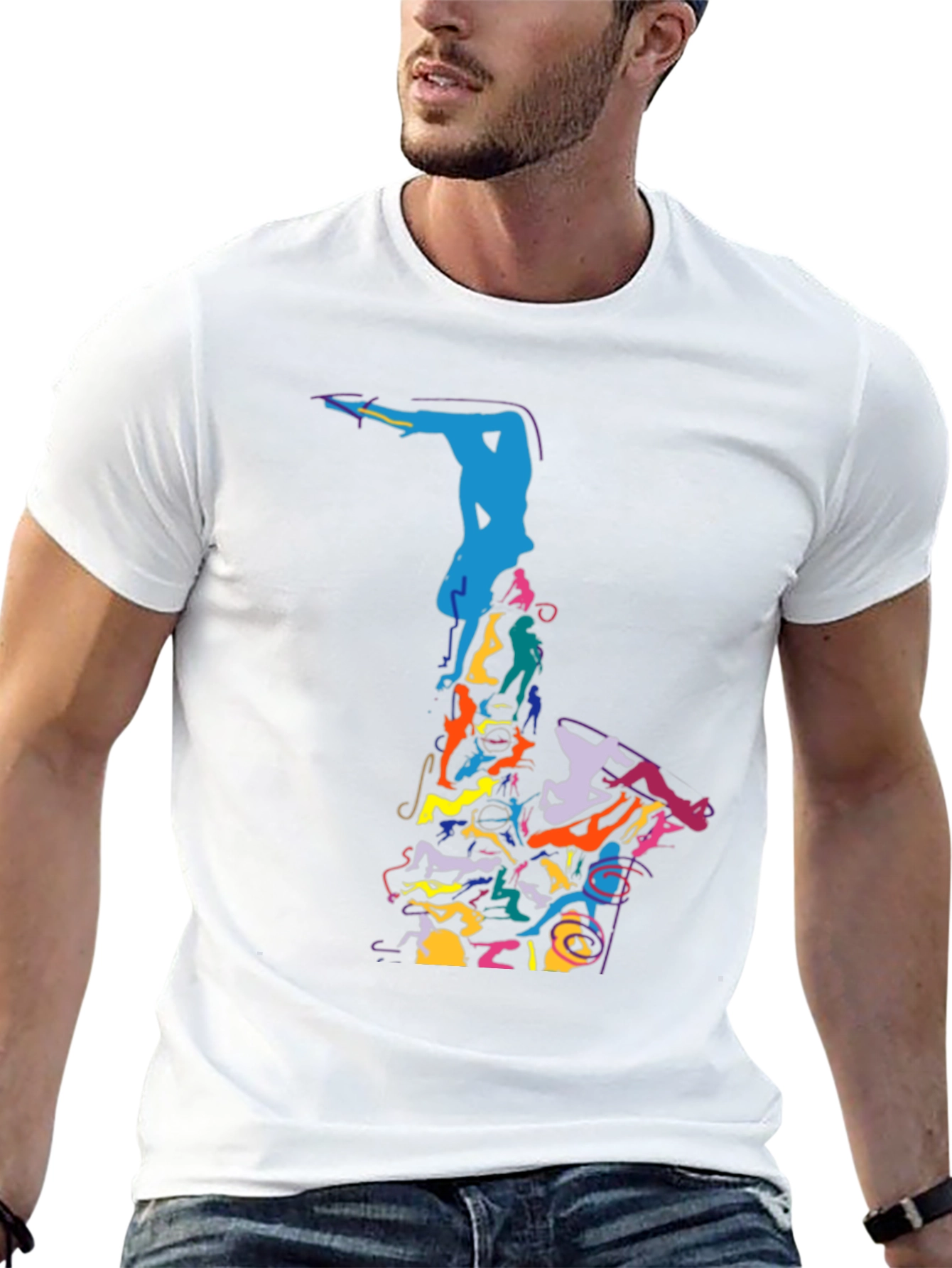 Abstract Saxophone Graphic Tee