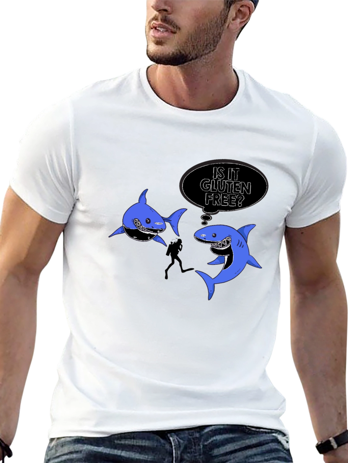 Funny Shark Gluten Free T-Shirt