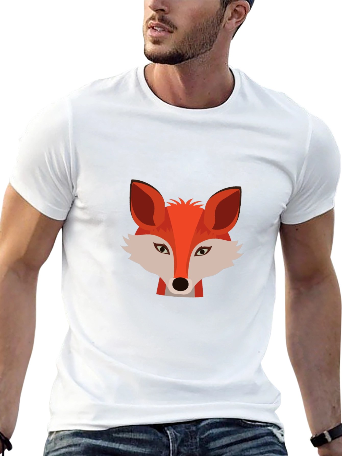 Stylish Fox Graphic Black T-Shirt