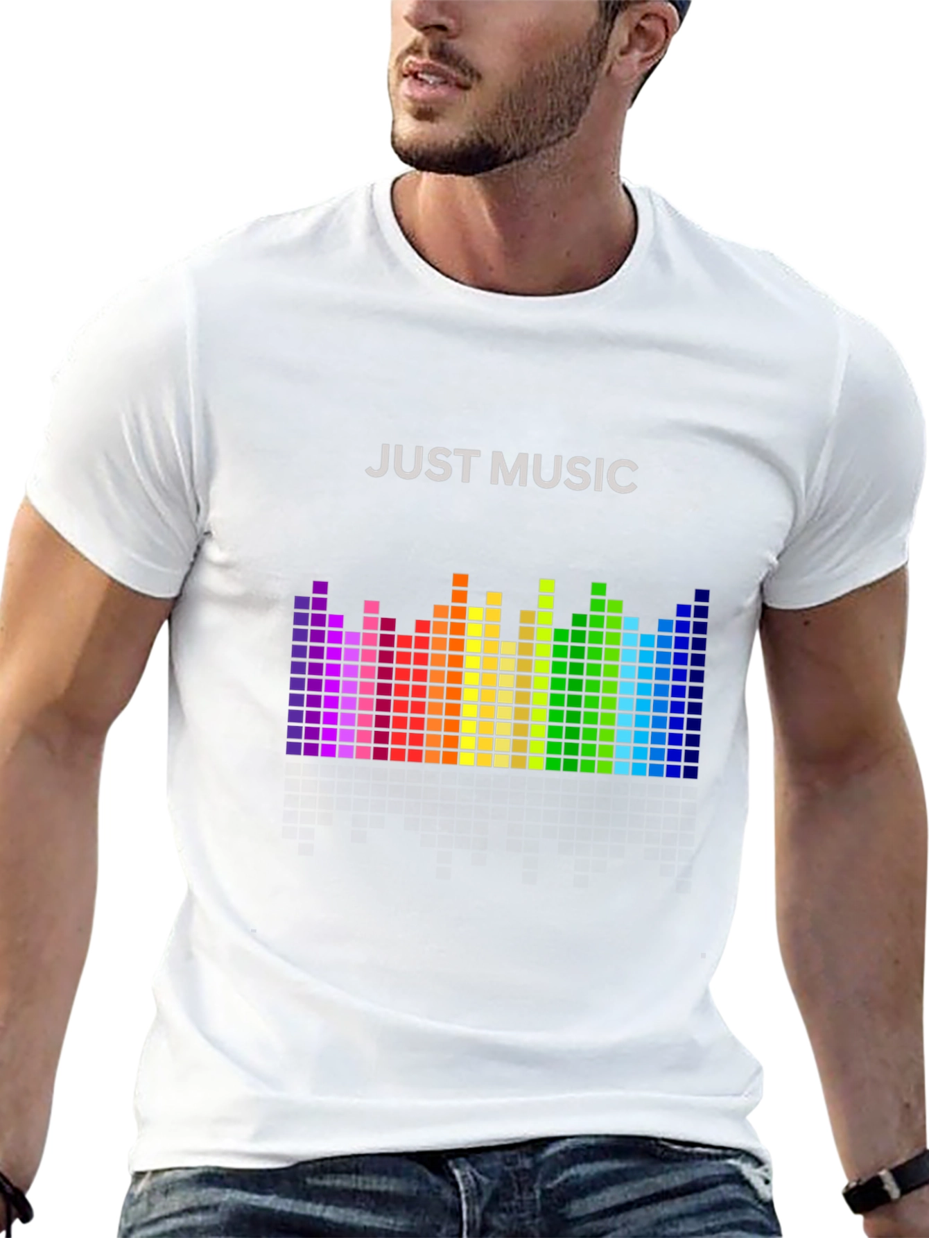 Just Music Graphic Tee - Rainbow Equalizer T-Shirt
