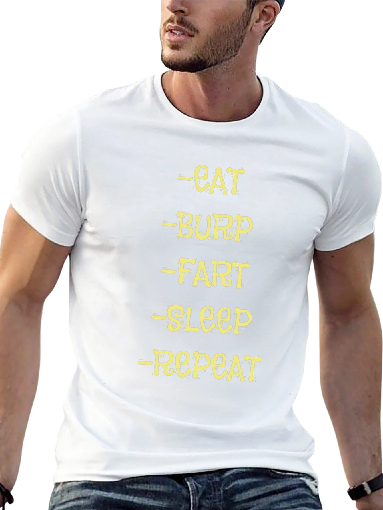 Eat Burp Fart Sleep Repeat Black T-Shirt