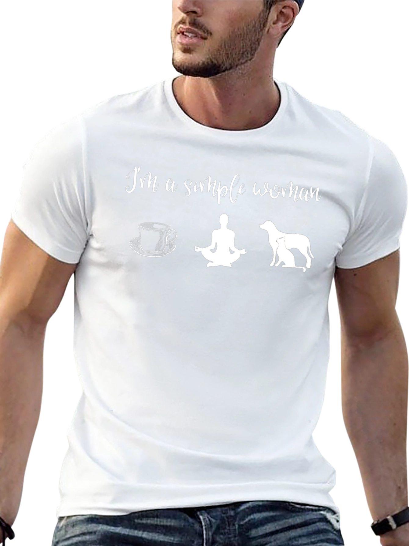 Simple Woman T-Shirt - Coffee Yoga Dogs